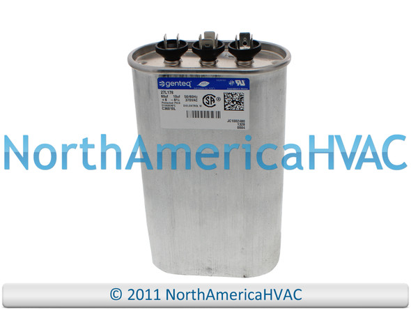 Capcom GE Genteq Capcom Run Capacitor 60 + 10 uF MFD 370 Volt Oval C36010L 27L178